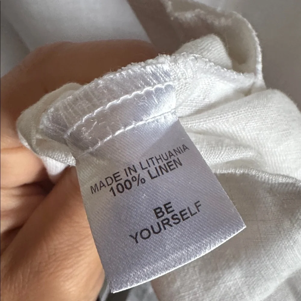 Flax White Linen Textured MIDI Loose Fit Summer Dress Minimalist Resort-wear - Picture 5 of 8